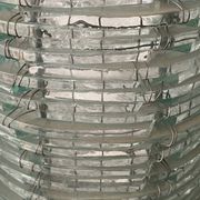 Lampe en verre de couleur bleutée et fil de fer