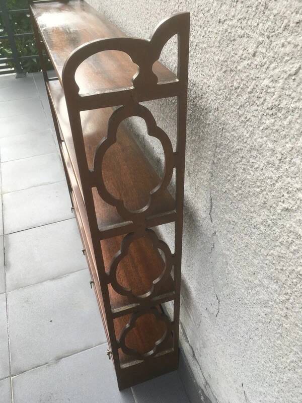 English Mahogany Wall Shelf – Georgian Style Bookcase Early 20th Century