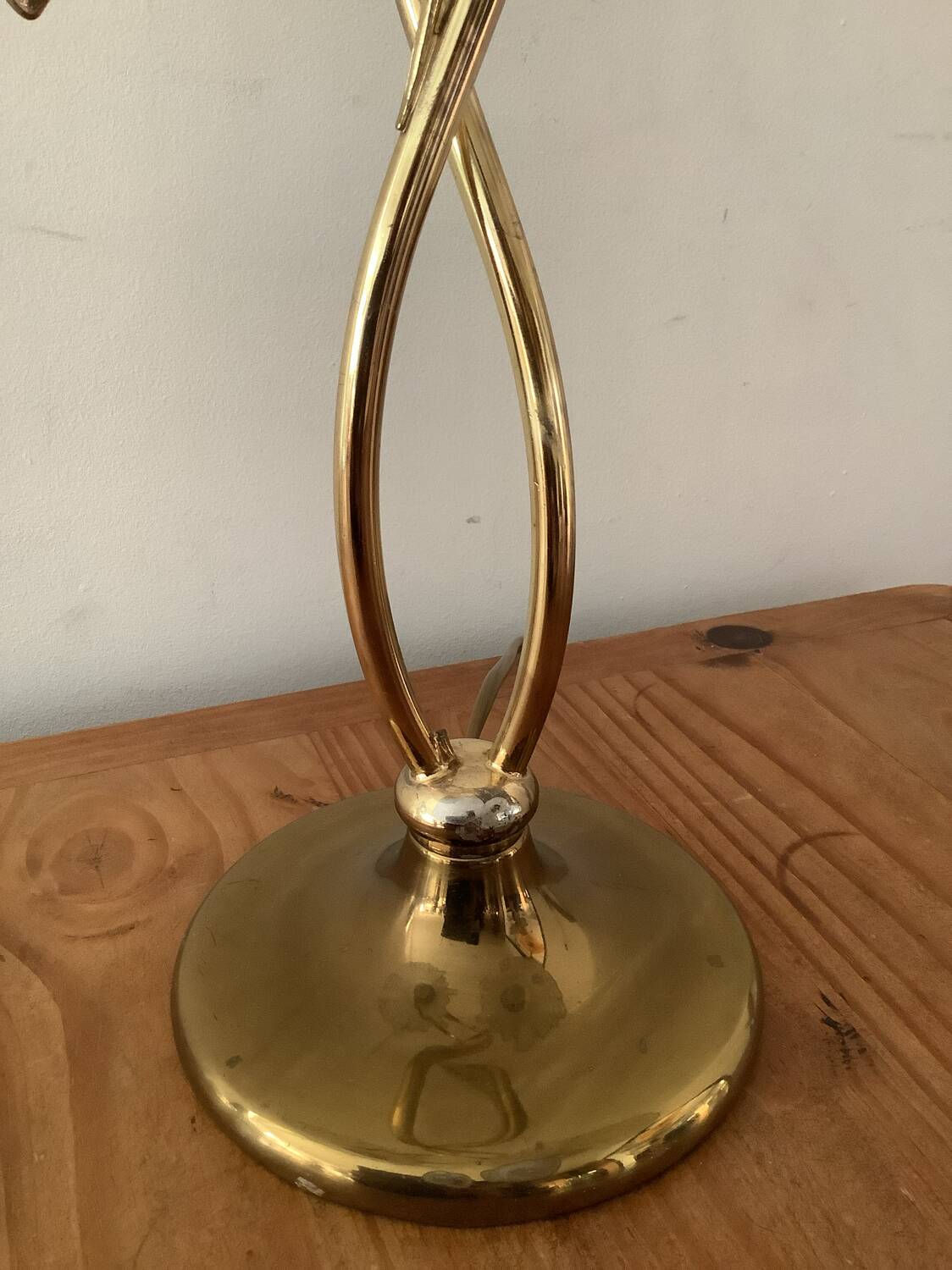 Vintage brass lamp and handkerchief globes