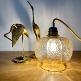 Vintage amber glass globe lamp
