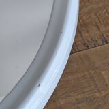 Old Oval Cast Iron Mirror - White - Vintage - 48 x 38.5 cm.