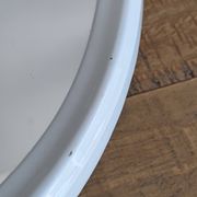 Ancien Miroir Ovale En Fonte - Blanc - Vintage - 48 x 38,5 cm.