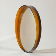 Miroir mural Space Age ambre français années 70