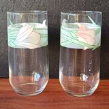 6 verres à eau luminarc modèle Bahamas motif Palluy vintage