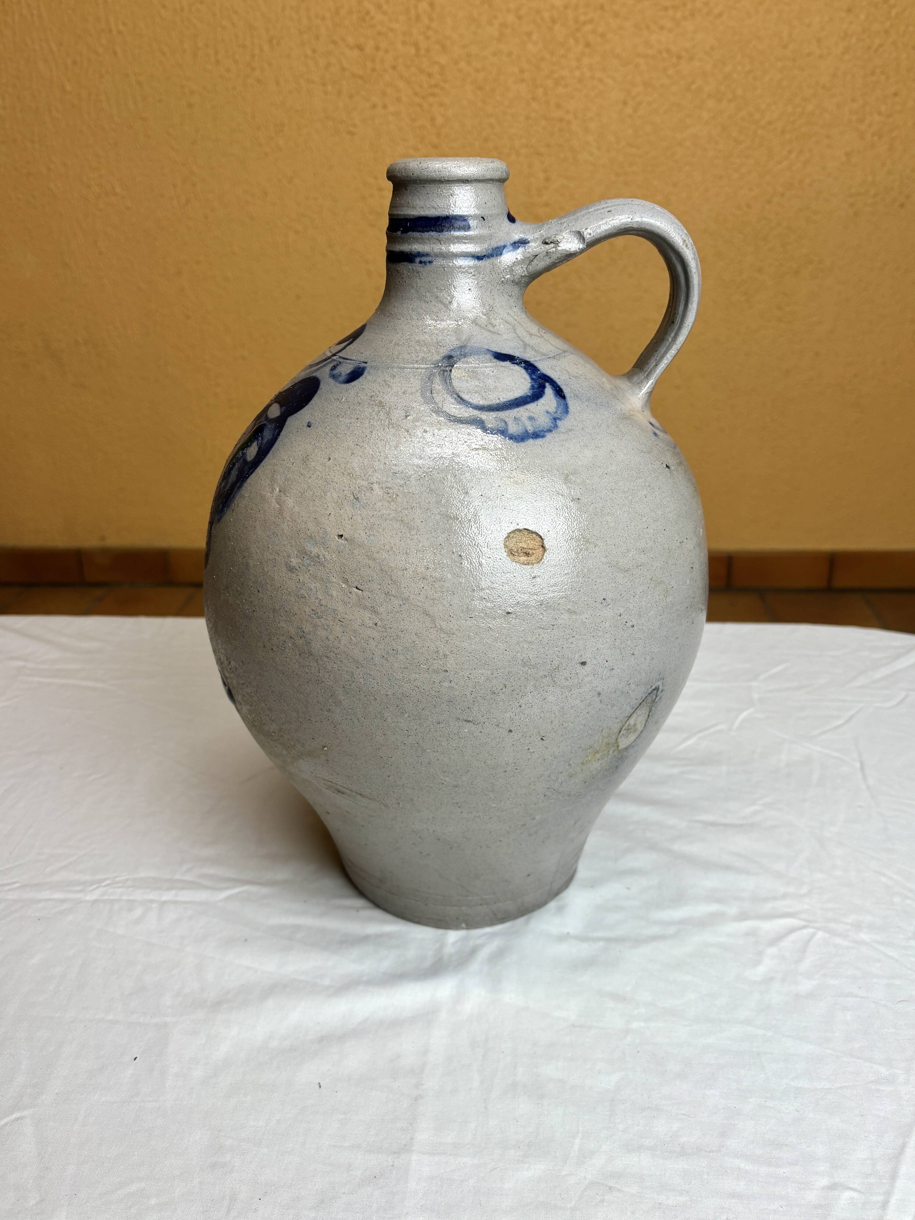 Old oil bottle in Alsatian stoneware