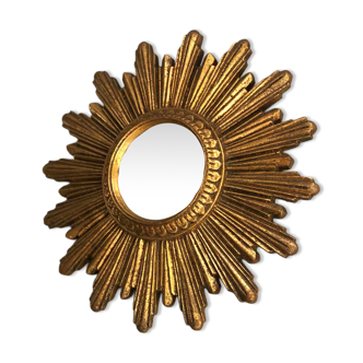 Miroir soleil ancien, œil de sorcière 1960