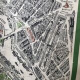 1959 map view of the center of paris from a bird's eye, n° 63 blondel la rougery, tourism commission