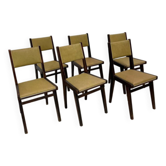 Lot de 6 chaises scandinaves années 60