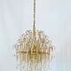 Lustre italien en laiton et verre des années 70
