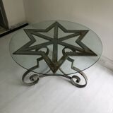 Star shaped cast iron round dining table 1970