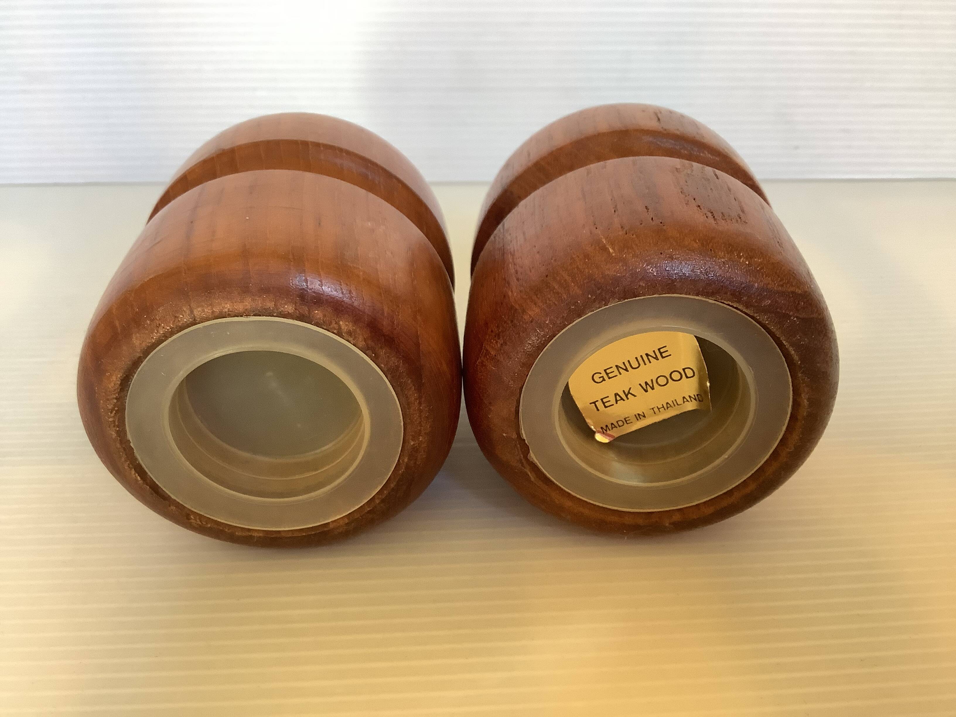 Scandinavian teak wood salt and pepper