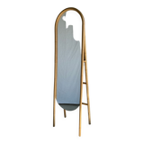 Miroir sur pied en bambou et rotin H:1m80