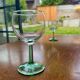 Paire de verres à pied verts – style vintage rustique