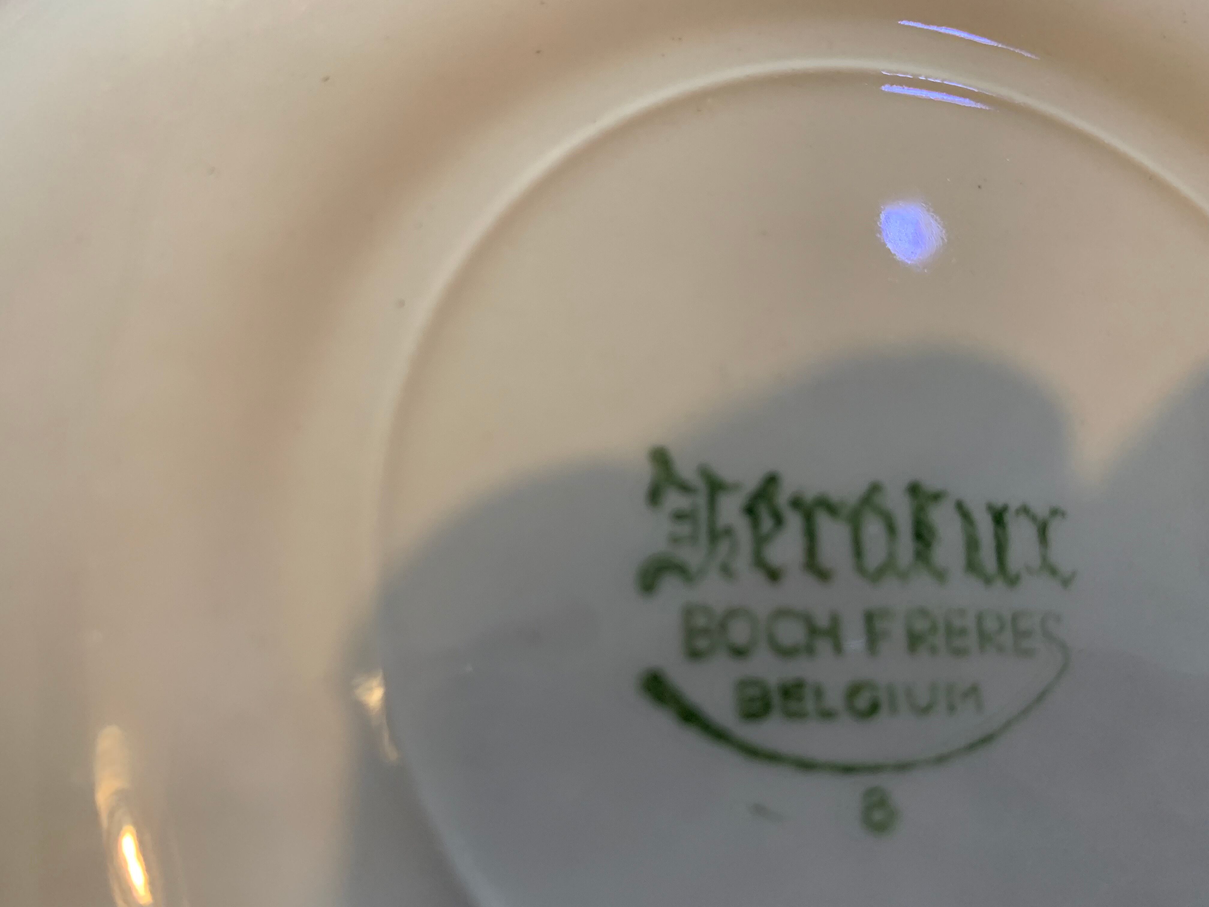 Coffee service keraluX boch Freres Belgium peasant scenes art deco