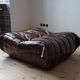 Ottoman Togo in brown leather Dubai designed by Michel Ducaroy 1973