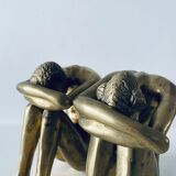 Couple carved in gilded bronze