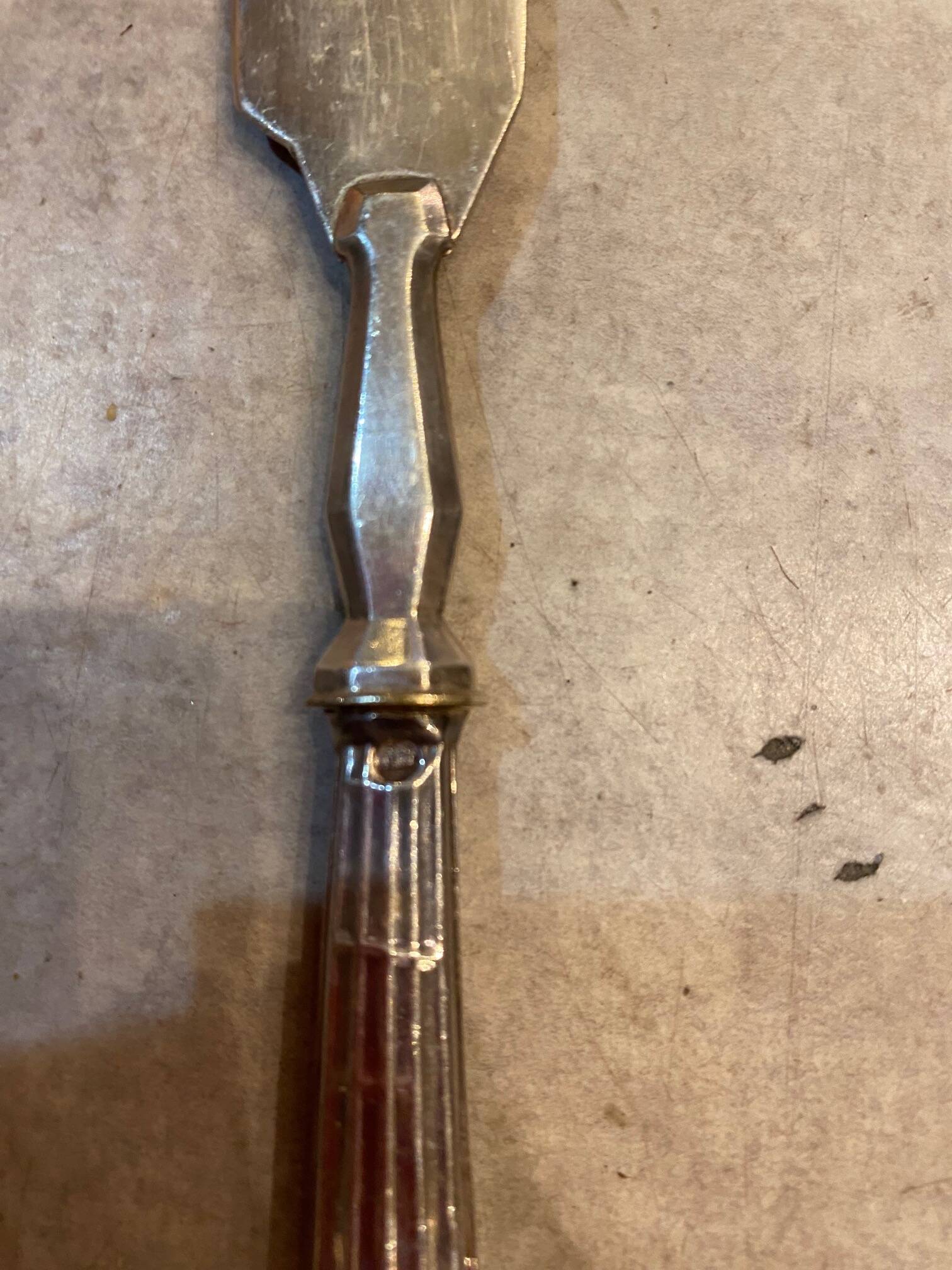 Silver dessert serving cutlery with minerva stamp original box