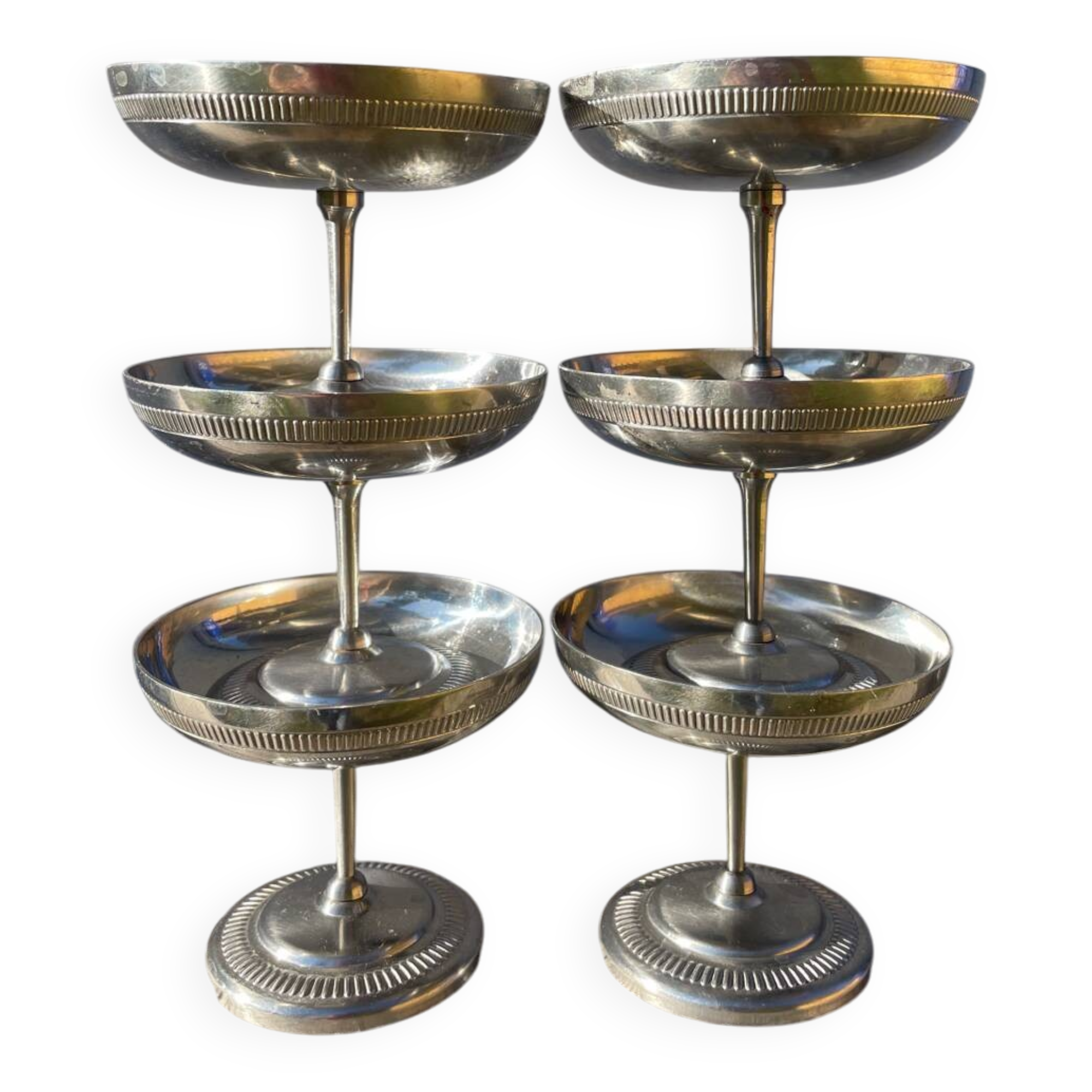 6 coupes en inox 1970