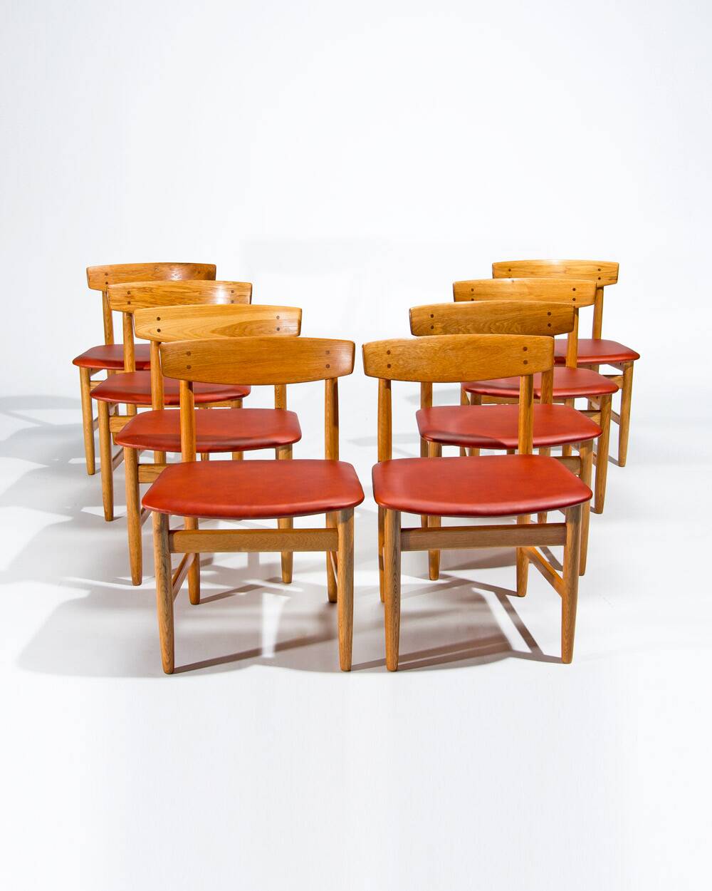 Set of 8 Mid Century Dining Chairs by Borge Mogensen, Swedish Design 1950’s
