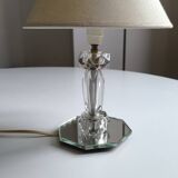 Table lamp in chiseled glass and beveled mirror 1950
