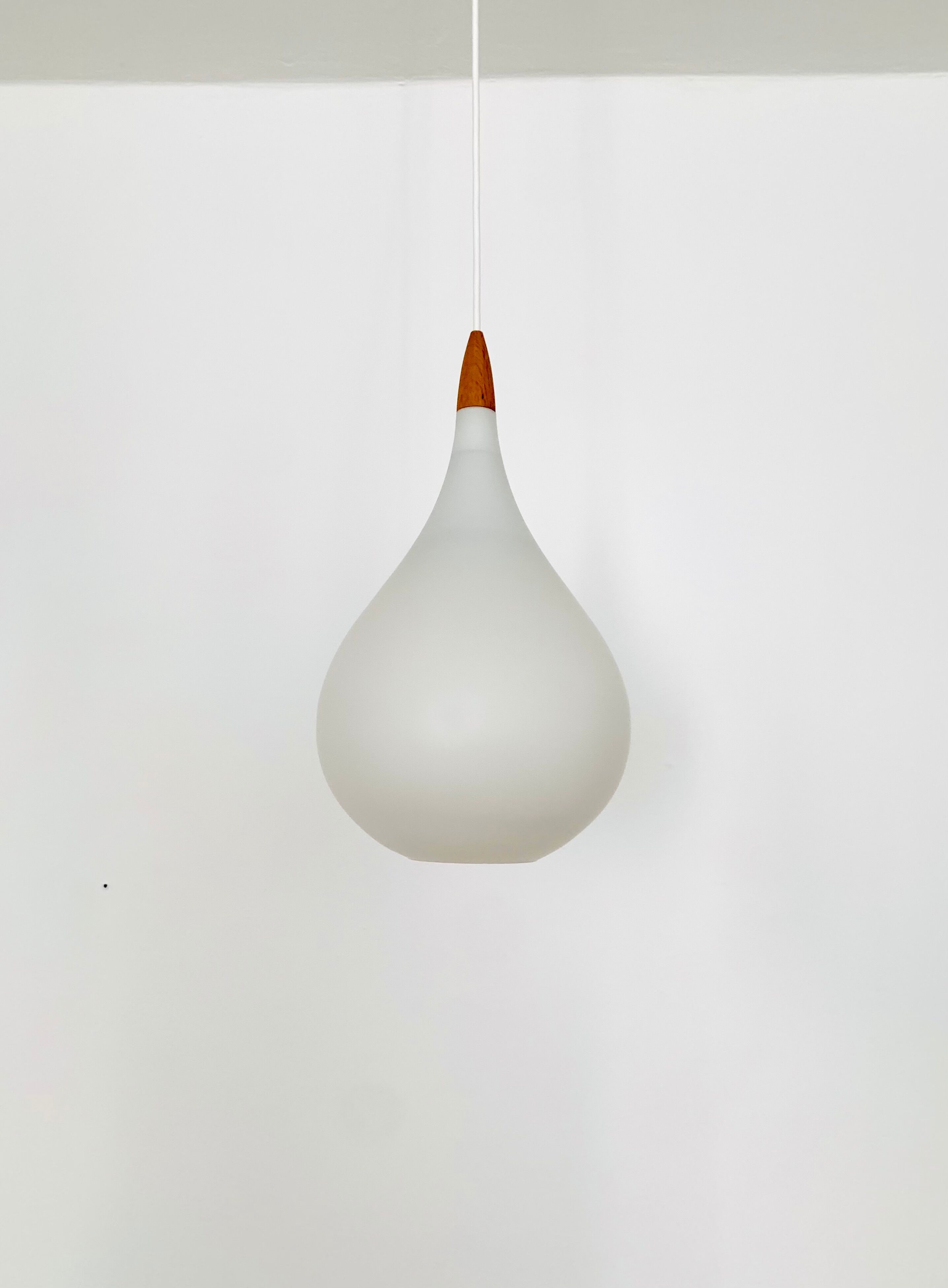 Set of 2 Swedish Opaline Pendant Lamps by Uno and Östen Kristiansson for Lu