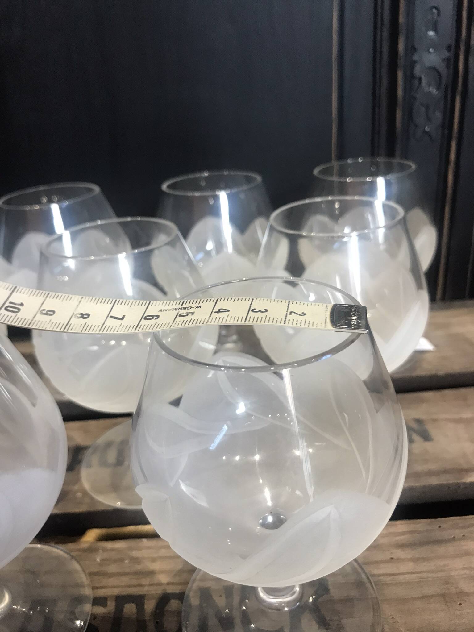 9 Arques crystal cognac glasses, Florence model