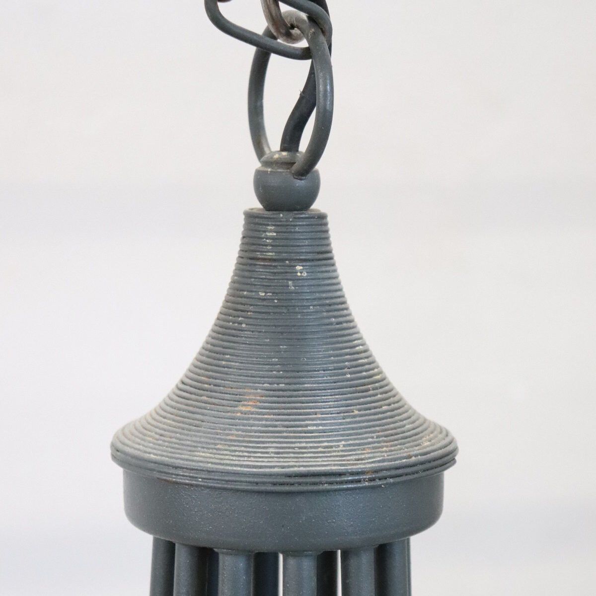 Vintage Large Iron Balloon Chandelier, 12 Bulbs