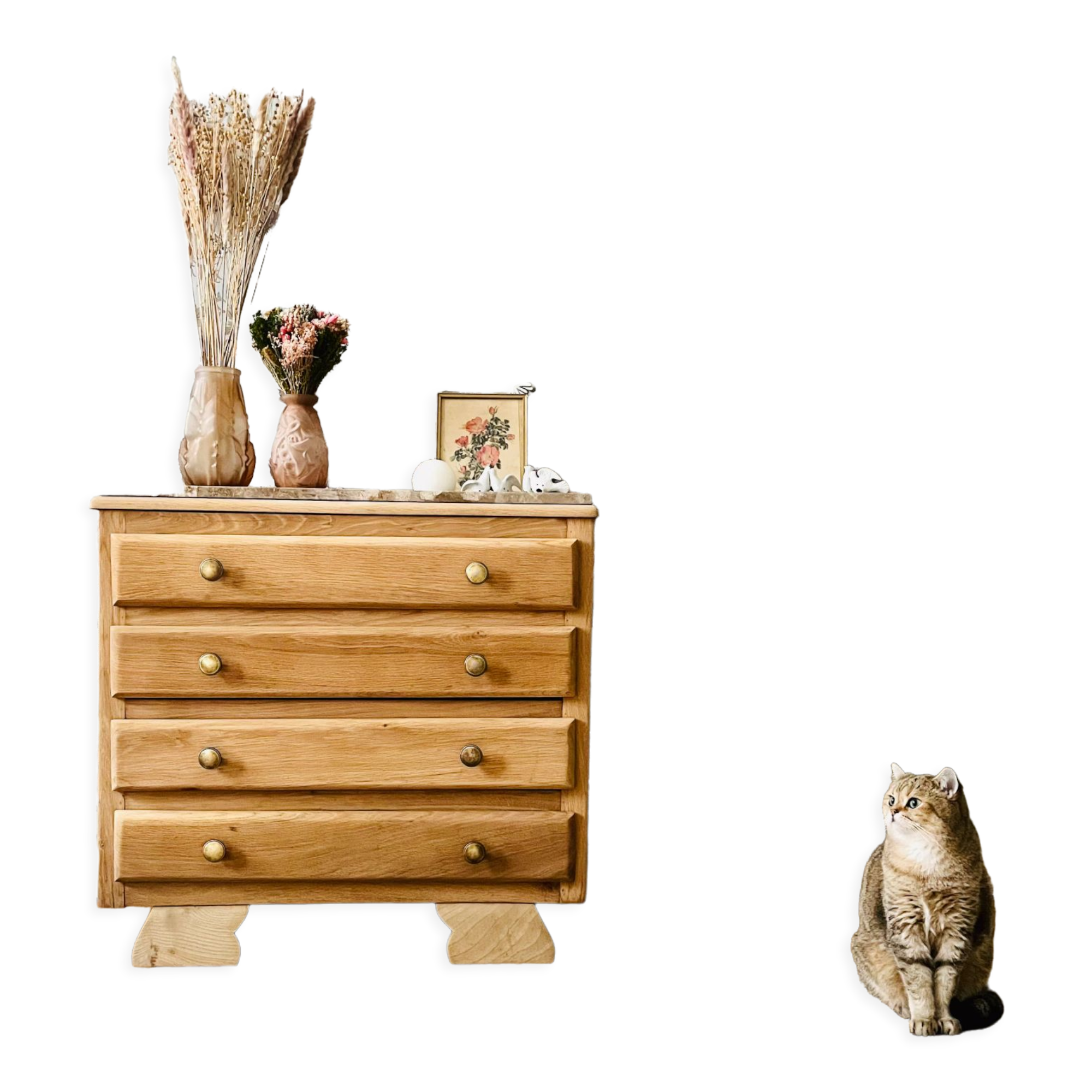 Art Deco chest of drawers with marble top