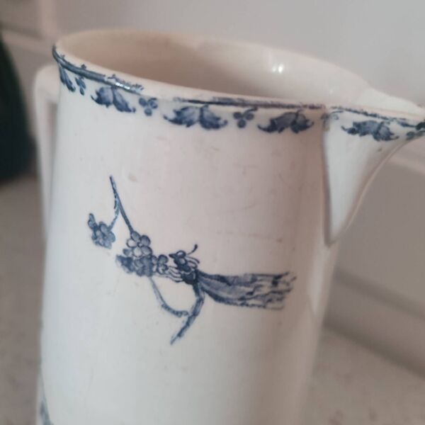 Pot à lait ancien Digoin Sarreguemine modèle Carmen terre de fer