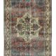 Tapis vintage turc tissé à la main unique en son genre - charme vintage rustique 222x 117 cm