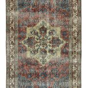 One-of-a-kind turkish handwoven vintage rug - rustic vintage charm 222x 117 cm