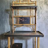 Shelf in bamboo and asian lacquer