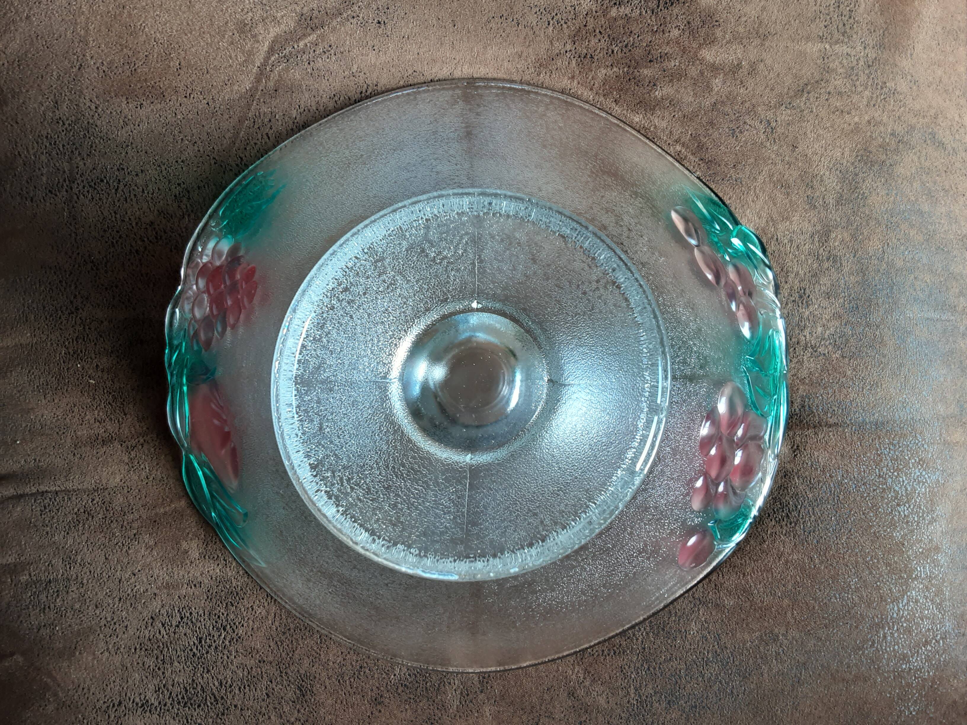 Large salad bowl on crystal foot