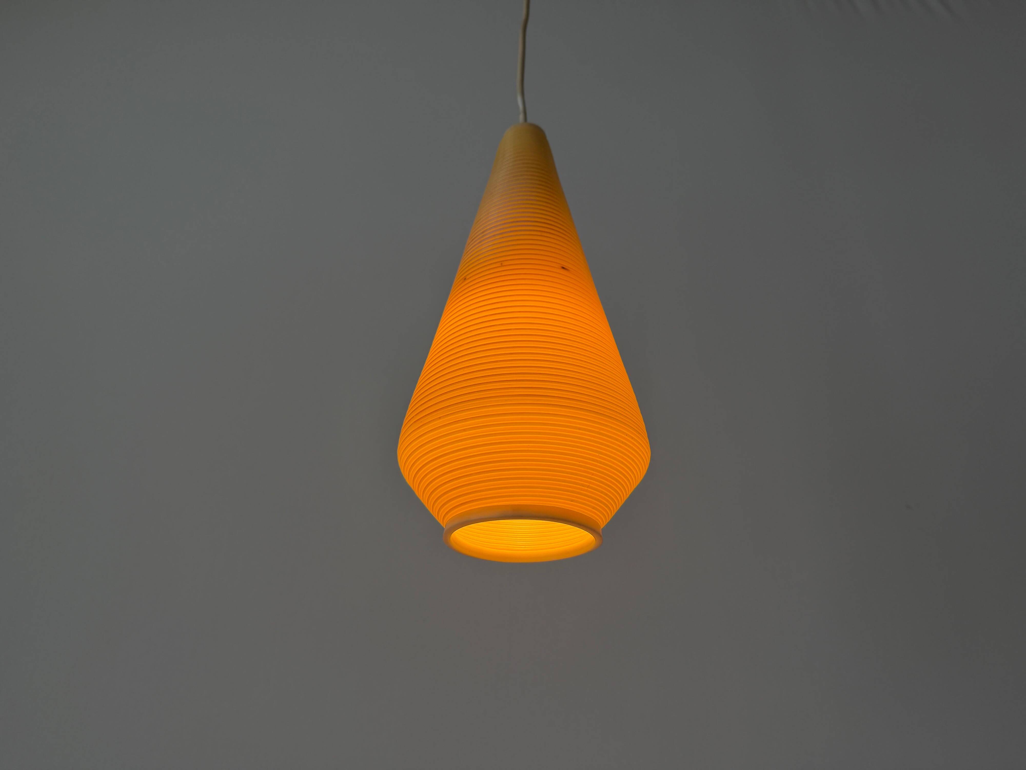 Suspended lamp with yellow Rotaflex shade by Yasha Heifetz, 1960s, Germany