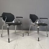 Futuristic Octagonal Metal Chairs by Froscher Sitform, 1990s - set of 10