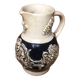 Old alsace ceramic pitcher gray blue vintage vines decor