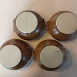 4 bowls with handles in gilded stoneware