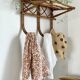 1960s rattan wall hook shelf