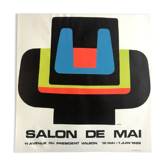 Original poster in lithograph by Jean DEWASNE, Salon de mai, 1969