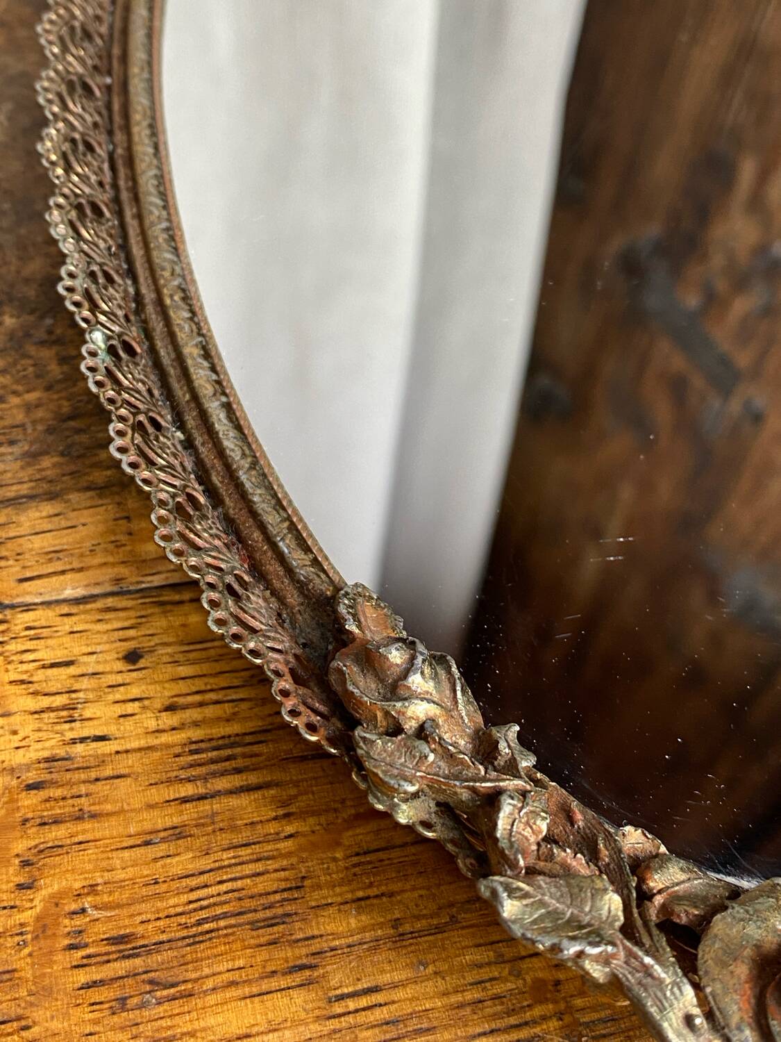 Brass mirror tray
