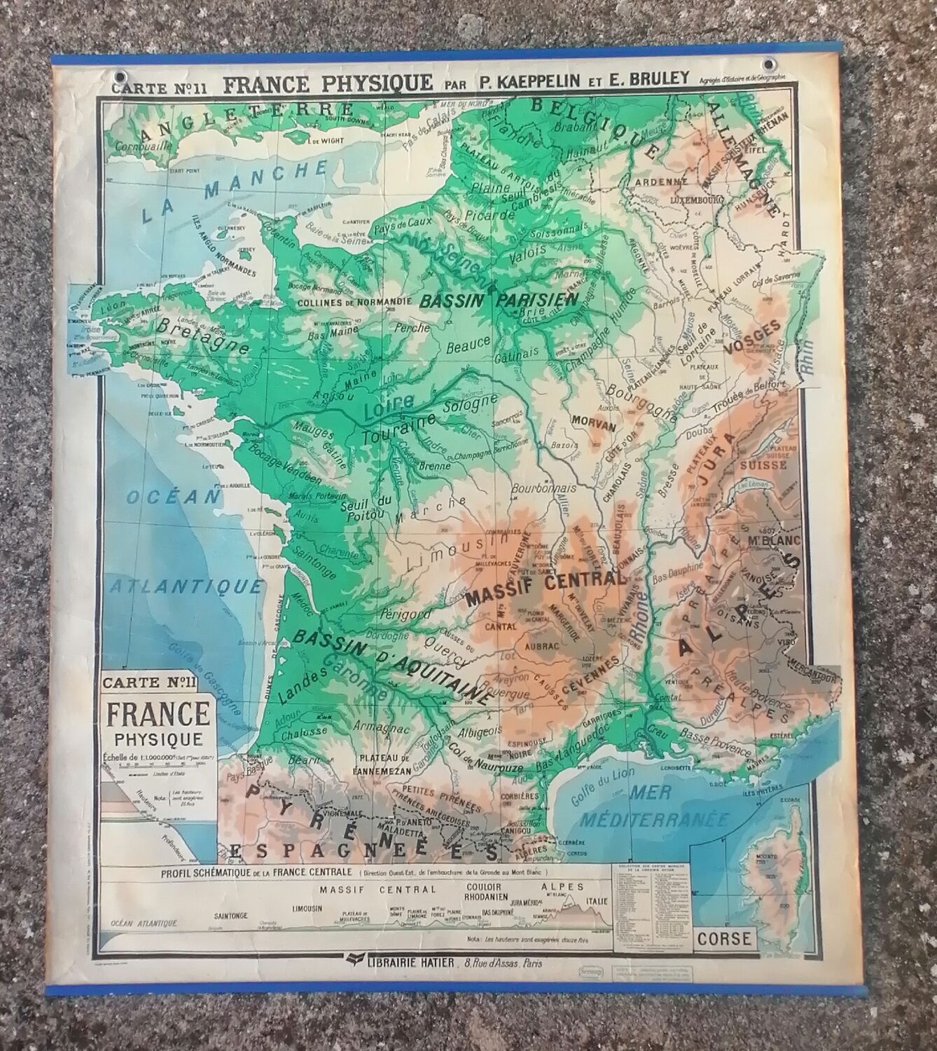 Old map of the France N°11 Hatier Kaeppelin.