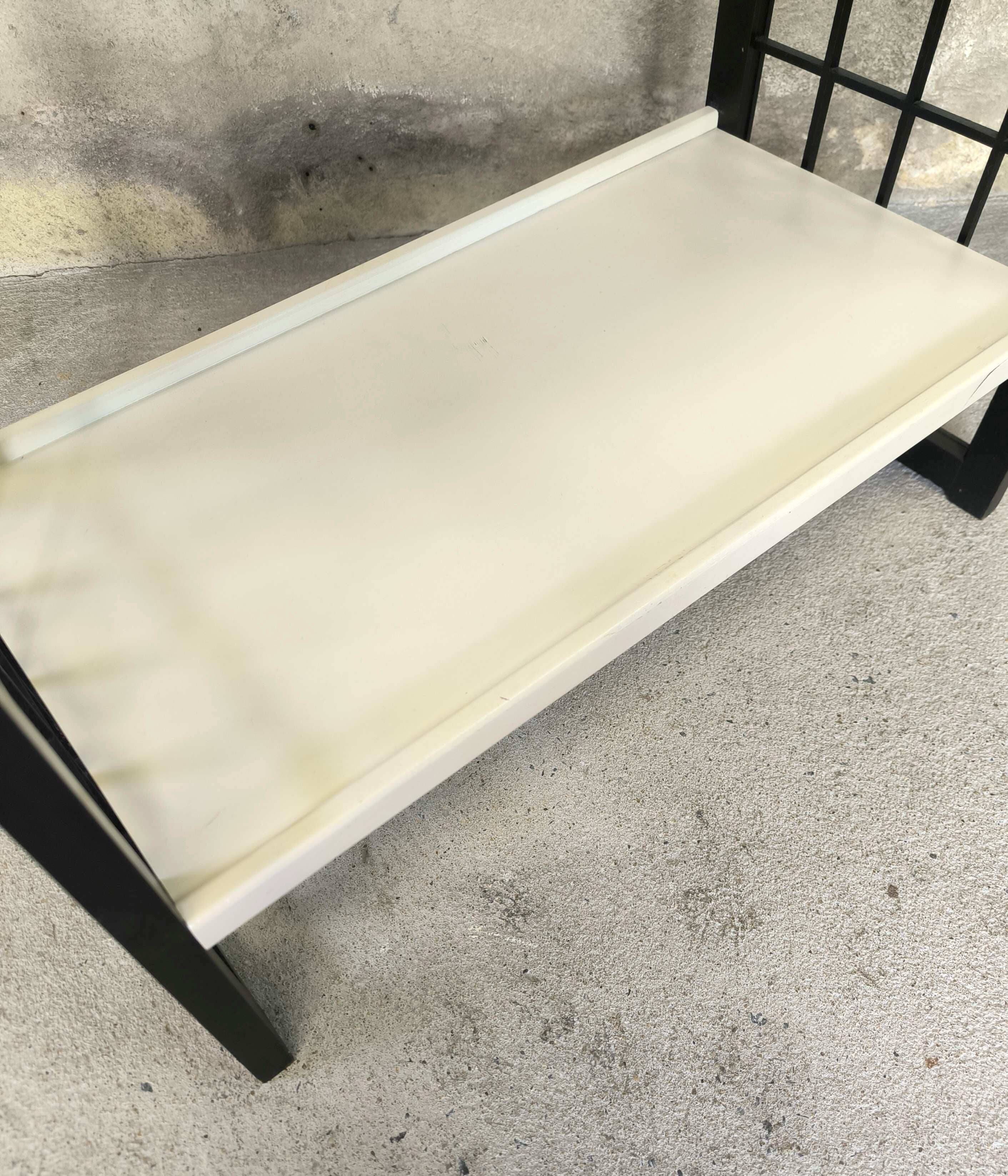 Vintage shelf in black and white wood