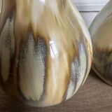 Set of two flamed stoneware vases