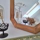 Octagonal solid wood mirror from the 1980s.