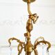 Élégant lustre vintage en bronze avec pampilles Murano bleu saphir – 5