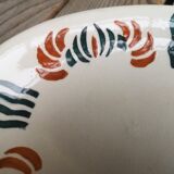 Dish out of ceramics decor orange and green