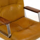 Vaghi leather, aluminium and teak office chair 1970s