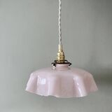 Vintage lampshade pendant light in pink opaline