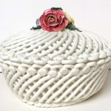 Vintage braided porcelain basket