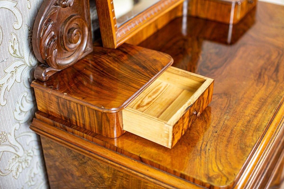 Antique Two-Part Dresser with Mirror, 1890s